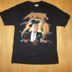 VINTAGE ANTHRAX T SHIRT/2002/BEE LINE ACROSS AMERICA/LARGE/USA MADE!